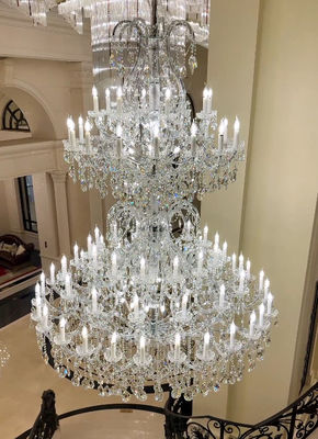 Realistas y transparentes grandes candelabros para dos pisos Europa y América