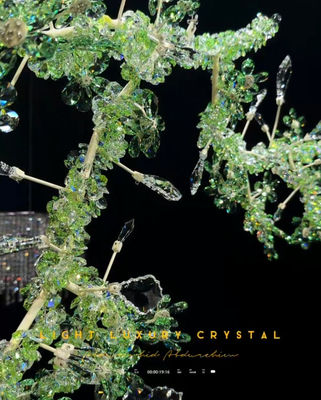 Unico gran candelabro lujoso cristal de metal floral lujoso elegante