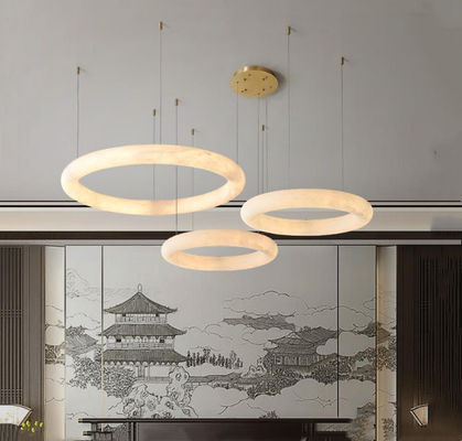 Mejor precio Dinamarca Sala de estar minimalista moderna y creativa Hotel Villa Decoración Ronda Colgante de mármol Lámpara de techo de luz