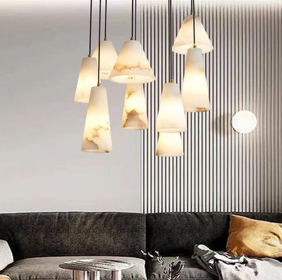 EspañolLámpara de alabastro naturalLámpara de colgante de mármol de diseño moderno y minimal Villa Salón de estar Dormitorio