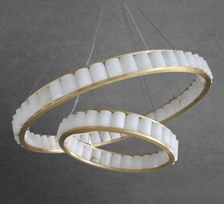 Iluminación circular de estilo nórdico a medida Alabastro luz colgante moderna para el vestíbulo y la zona de la escalera