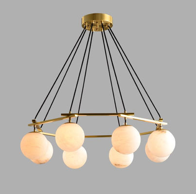 Modern Round Alabaster Pendant Light Estudio Sala de estar Sala de comedor Arte colgando Decoración de moda Lustrero