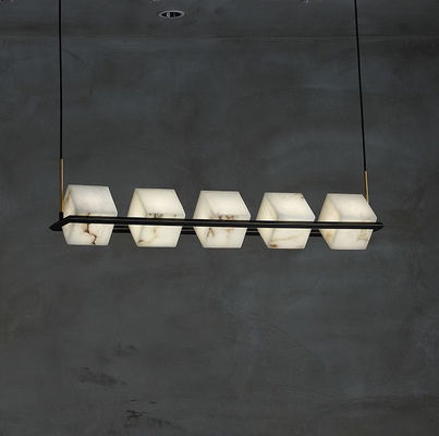 Alabastro Cobre Lámpara de lujo moderno Salón de estar Lámpara de comedor Simple Diseñador Creativo Lámpara de estudio de casa de té