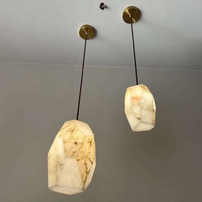 Lámpara de colgante de luz moderna de lujo sencilla y creativa Restaurante Bar de la cama Luz de colgante de calcita