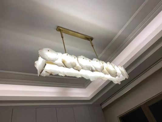 Decoración moderna Iluminación de techo hermoso arte iluminación de vidrio lámpara de candelabros para el salón comedor