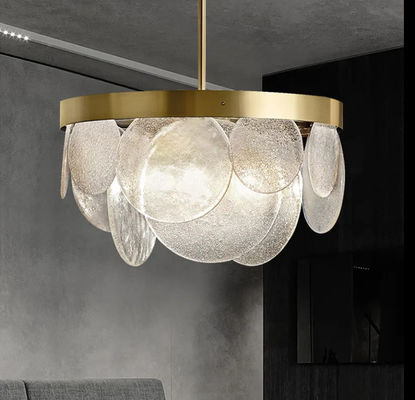 Venta al por mayor Modern Interior Minimalista Redondo Lampara de colgante LED Restaurante Decoración Lámparas de gota Lámparas de lujo de cristal nórdico