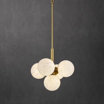 Modern Round Alabastro colgante lámpara comedor sala de estar habitación junto a la cama lujo decoración lámpara de candela