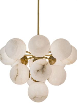 Decoración del hogar de lujo Bola de alabastro Moderno Cordillero de cobre nórdico Luces colgantes Para sala de estar Restaurante