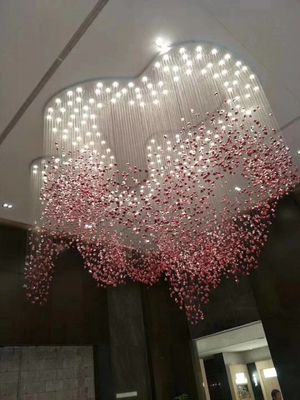 Luces colgantes personalizadas de gran proyecto Hotel Lobby Hall Villa Modern Glass Chandelier Light
