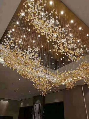 Modern Luxury Glass Gold K9 Cristal Lustrero Interior Salón de estar Lustreros colgantes Luces colgantes para dormitorio Hotel
