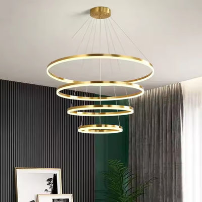 Cuatro anillos colgantes para la decoración del hogar, lámpara de lámpara de led, anillo acrílico, anillo de techo de lujo, lámpara de lámpara de lámpara