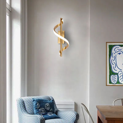 Lámpara de pared LED moderna 10W Blanco fresco 4000K Aluminio oro de interior lámpara de pared para el pasillo del dormitorio