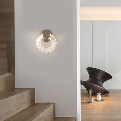 3000K Lámpara de cama de dormitorio Nórdica Moderna Simple Luz Luxo Pared de salón Minimalista Lámpara de pared de cristal de burbuja