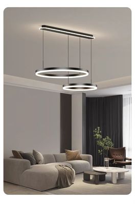 Modernas luces de comedor sencillas Tres círculos Luces de dormitorio incrustadas Bajo Lámparas luminosas y linternas Luces colgantes largas