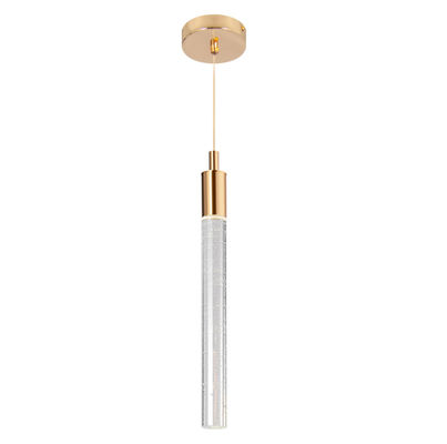 Estilo minimalista de lujo Silindro colgante único sombra de la cama luz de gota luz de cristal colgante luz moderna