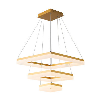 Cuadrado de tres pisos estilo minimalista moderno Sala de comedor Lustrero Personalidad Creativa Cuadrado Ambiente familiar Salón de estar Luz ajustable Maestra de dormitorio Luz de estudio