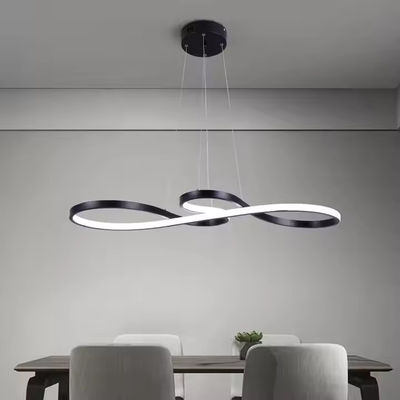 Apartamento Isla de la cocina Mininalista 50W Twist Pendant Light Lustrero Negro Luminaire Lustr Torsión Pendant Light