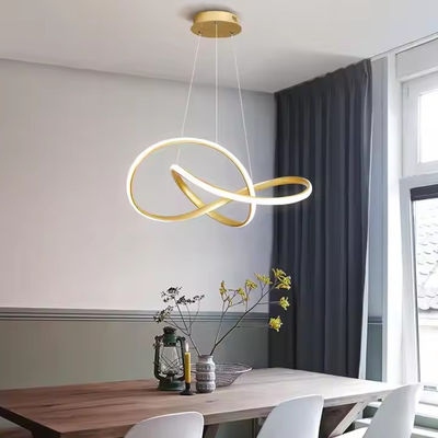 Iluminación retro de habitación de lujo dormitorio de aluminio lámpara de araña decoración del hogar material acrílico luz de techo LED