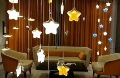 Antiguo cristal estrella luna cielo estrellado lámpara colgante dormitorio lámpara de noche escalera restaurante bar mostrador villa hotel piso dúplex