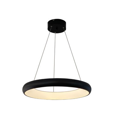 Iluminación LED moderna redonda acrílica blanca negra para ingeniería hotelera luces de techo colgantes brillantes