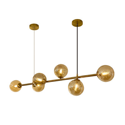 Lámpara molecular nórdica Lámpara de cristal de frijoles mágico Lámpara de cristal de cristal blanco ámbar bola de cristal E27 eléctrica Lámpara de cristal de oro francesa