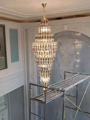 Lámpara de colgante de iluminación de techo personalizada para hotel Villa Escalera Decoración del hogar Nórdico Moderno K9 Cristal Linterna
