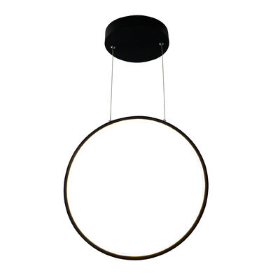 Línea de suspensión larga anillo circular hueco led blanco negro decoración moderna luz colgante