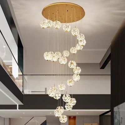 Decoración de bodas de hotel moderno lámpara de salón de cristal con fuente de luz D120mm y 50000 horas de vida útil luz de colgante de flores de cristal redonda