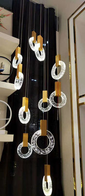 Candelero de anillo de cristal moderno Candelero creativo Villa Hotel Restaurante Pantalón de oro Luz escalera Candeleros