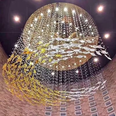 Lámpara de caja de arena de oficina de ventas cristal simple lámpara de colgante de arte moderno lámpara de salón acristalada lámpara de hotel lobby lámpara no estándar