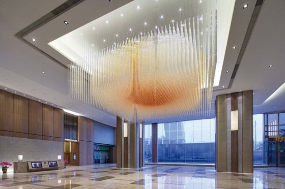 Grandes ingeniería no estándar personalizado centro comercial vestíbulo Departamento de ventas de agua Club Villa Cristal Lustres