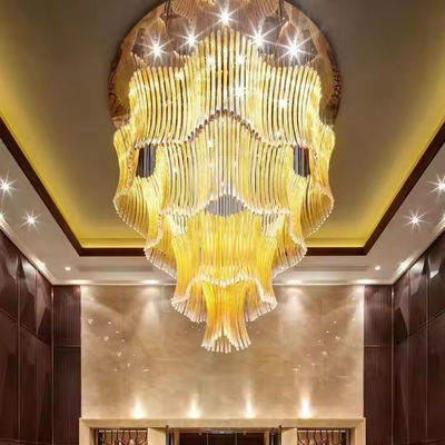 Lobby de ventas Luz de cristal de lujo Proyecto no estándar Lámpara redonda LED de arte creativo con vida útil de 50000 horas