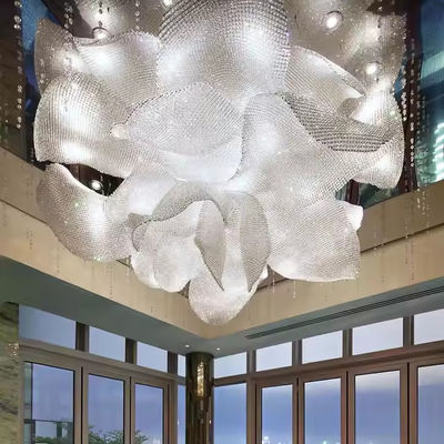 Hotel Villa Centro comercial Edificio dúplex Salón de estar Lámpara interruptor Control de arena Mesa de cristal cuentas de tela Salón de candelabros