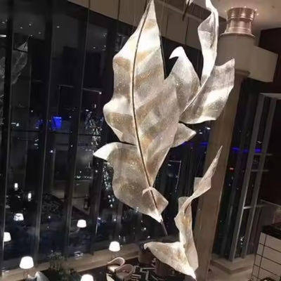 Luces personalizadas en forma de hoja con colgante y lámpara de cristal personalizada