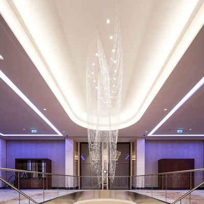 Crystal Luxury Duplex Villa EscaleraCandelario Salón Lámpara de techo Hogar Lámparas personalizadas de alta calidad