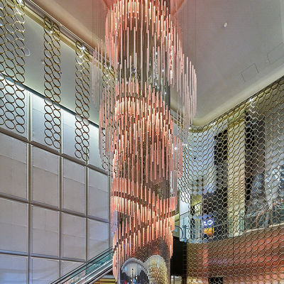 Lobby de hotel de techo alto, lámpara de cristal moderna con sombra de vidrio y voltaje de entrada AC 165-265V.