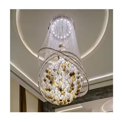 Lujo moderno de lujo gran techo alto multicolor cristal de cristal de cristal de cristal para hoteles candelabros de vidrio villas