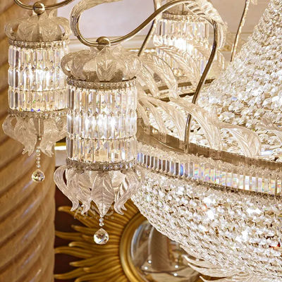 Proyecto de gran hotel personalizado Imperio Francés Dorado Cristal Lustrero