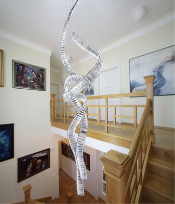 Villa escaleras altas doble luz de cristal atmósfera cinta Zhongshan lámparas decoración del hogar iluminación de la sala de estar lámpara 30 KG