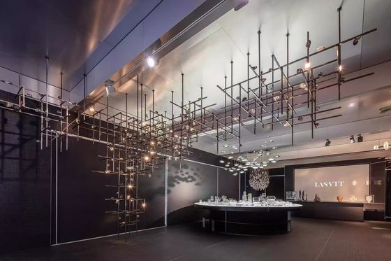 Matrix Cube Art Hardware Lámpara de cristal Villa Club Lámpara de cristal Sala de banquetes Lámparas de alta gama Lámpara de cristal postmoderna Personalización
