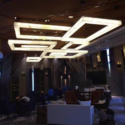 Modern Cloud Stone Large Geometric Art Ceiling Lamp Hotel Hotel Lobby Catering Oficina Ingeniería Iluminación personalizada