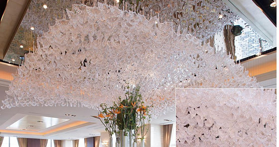 Hotel Lobby Altavoz de vidrio colgante Lustrero Hotel Bar Pasillo Lámpara de cristal KTV Club Lustrero creativo