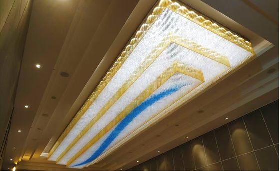 Rectángulo de gran tamaño Custom LED moderno Brillo K9 Ingeniería Pasillo de entrada Hotel Cristal Lustrero