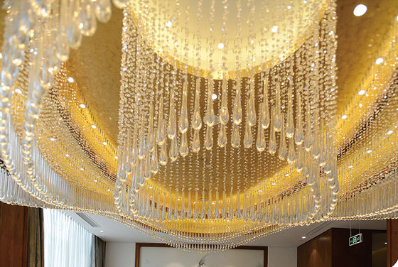 Hotel boda decoración de interiores contemporánea LED moderno techo colgante luz villa escalera de hotel lujo cristal lámpara de candela