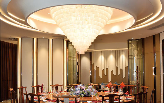 Modern Luxury Round Rock Cristal Lustrero para el salón Villa Hotel Techo Iluminación decorativa