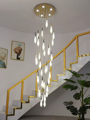 Moderna lámpara colgante LED de 36 luces para techo alto, para entrada, escalera, vestíbulo, pasillo y comedor
