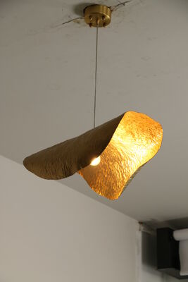 Nordic Modern Brass Crystal Hecho a mano de hoja de loto de vidrio soplado Iluminación colgante de cocina colgante simple Lustrero colgante luces