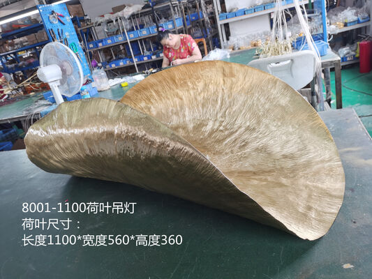 Decoración del hogar Modern Copper Lotus Leaf Chandelier Luxury Designer Art Light para Restaurantes Tiendas de ropa Luces colgantes