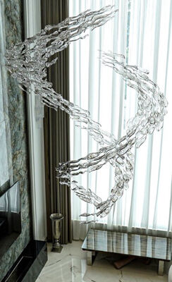 Proyecto de sombreado de moda moderna candelabros de cristal luz de candelabros de vidrio gran hotel iluminación de salón de banquetes