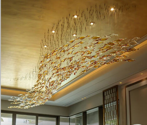 Lustreros de vidrio en espiral hechos a mano Modelado artístico Accesorios personalizados de vidrio Twist Leaf